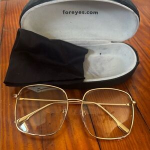 Gold Square Frame UV Glasses